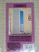 2 x CURTAIN 180 cm X 220 cm CONCEALED TAB IVORY CREAM STRIPED SURRY